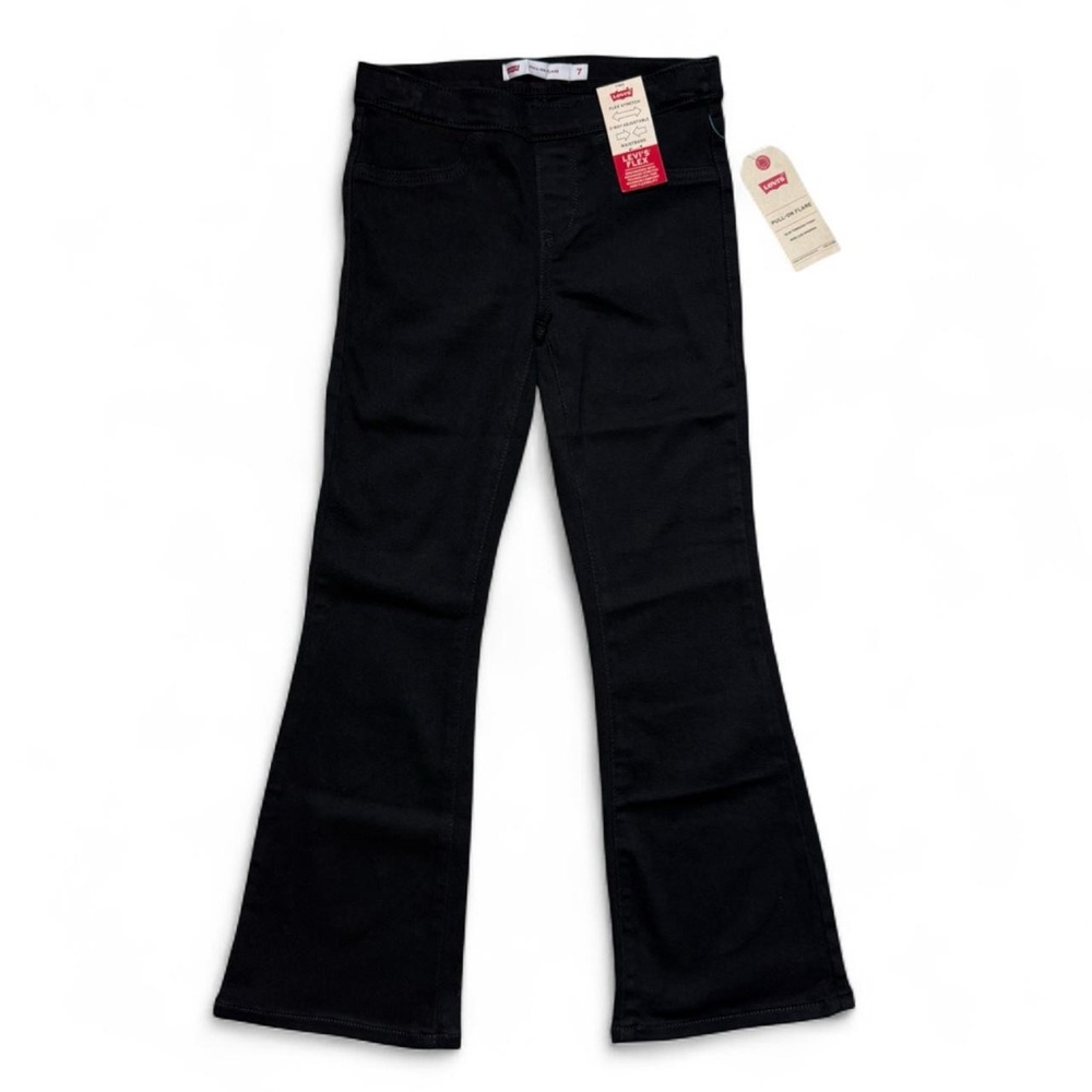 Levi's Flex Black Pull On Flare Pants Kids Girls Size 7 NWT